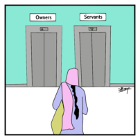 Two separate elevators for "Owners" and "Servants"